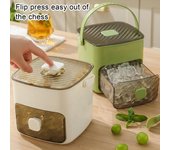 Bandeja para cubitos de hielo para congelador, molde esférico para hielo con tapa y recipiente, molde circular para cubitos de hielo con un solo botón de liberación, cubo de hielo para whisky y cócteles. blanco