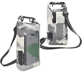 Bolso bandolera impermeable 2 en 1, bolsa seca para teléfono móvil, bolsa de almacenamiento de PVC para natación, accesorios para deportes acuáticos, navegación y playa al aire libre gris