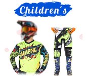Conjunto de equipo de motocross para niños de 4, 5, 6, 7, 8, 9, 10, 11, 12 y 13 años, kit de camiseta y pantalón para niño y niña, traje de carreras todoterreno, enduro, MX y MTB M-22