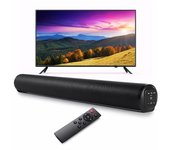 Barra de sonido para TV de 20 W, con cable e inalámbrica, compatible con Bluetooth, altavoz envolvente para PC, cine en casa, altavoz de TV de alta fidelidad negro