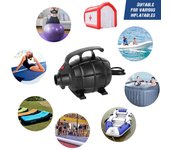 Bomba eléctrica portátil de 500W, bomba para colchón de aire, cama de aire, piscina, juguete, balsa, barco, inflado rápido eléctrico EU Plug negro