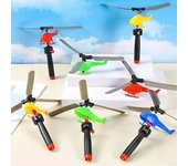 3 piezas de cuerda de bambú con forma de libélula para niños, con mango de alambre, para tirar de helicópteros, deportes al aire libre, helicópteros eléctricos, aviones de juguete.