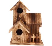 Casita de madera para pájaros, pequeña caja nido para pájaros de jardín al aire libre, casa para pájaros, suministros para mascotas, decoración