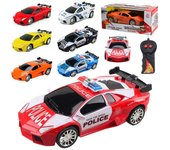 Coches de policía eléctricos a control remoto de 4 canales, modelo 1:24, juguetes para niños, coches de carreras, regalo para niños.