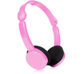 Auriculares con cable de 3,5 mm para colocar sobre la oreja, auriculares deportivos plegables, auriculares de música portátiles para niños MP4 MP3 rojo