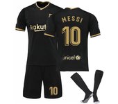 Conjunto de camisetas y pantalones cortos de visitante del Barcelona 2021, tallas para adultos XL negro
