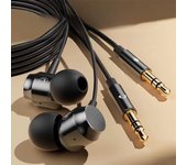 Auriculares intraaurales de graves con doble conector 3M y tarjeta de sonido en vivo para ordenadores de escritorio S5(2M)Black frosted bag negro