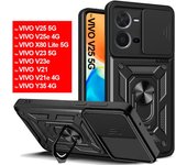 Funda protectora de lente deslizante para VIVO V25 5G, Funda para Vivo V27 Pro V27E V25E V23E V23 V21E Y35 Y16 Y55 Y76 Y33 X80 Lite Y02 For VIVO V25 5G negro