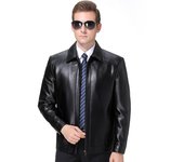 Chaqueta de cuero genuino para hombre, piel de oveja, otoño, nueva chaqueta de cuero para motocicleta, ropa de otoño con solapa 170