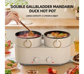 Olla de cocina eléctrica multiusos doble, olla para hervir, olla caliente de tipo dividido, eléctrica