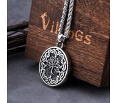 Collar con colgante de acero inoxidable con forma de árbol de la vida vikingo vintage para hombre, estilo hip hop, nudo celta, regalo de joyería