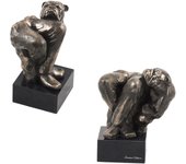 Bulldog - Dog statue, bust on stone base, sculpture, trophy for dog show by Art-Dog brand marrón