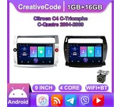 Android 10 Radio del coche para Citroen C4 c-triomphe Quatre 2004-2009 reproductor de vídeo Multimedia navegación GPS WIFI 1 + 16GB 1+16GB,black