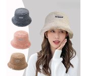 Sombrero de pescador Sombrero de mujer Moda Otoño e invierno Lana de cordero Pelo de conejo Sombrero de lavabo Sombrero de felpa de invierno one size
