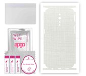 apgo Protective Skin Sticker for the back+sides compatible with Oppo Reno Z, Full Wrap Film, Foil, Vinyl - Pattern White Fabric