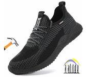 Zapatos de seguridad de verano, zapatos de trabajo ligeros y transpirables, zapatillas de trabajo, zapatos de trabajo antipinchazos con puntera de acero, botas de trabajo antideslizantes 36