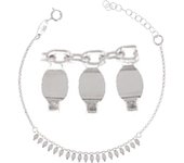 Les Trésors De Lily [Q8919] - Bracelet argent 'Boho' argenté (rhodié) - 3x2 mm plata
