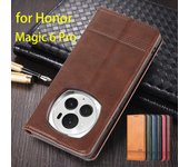 Funda de cuero con adsorción magnética de lujo para Huawei Honor Magic 6 Pro / Magic6 Pro, funda protectora con tapa, fundas Coque for Magic 6 Pro&Only Case