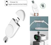 Cargador USB para Apple Watch Carga inalámbrica portátil Compatible con Apple Watch Series 8 7 6 SE 5 4 3 2 1 44 mm 42 mm 40 mm 38 mm Cargador sin cable blanco