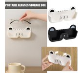Estante de almacenamiento de gafas montado en la pared con bonito gato, decoración sin perforaciones, gafas de sol y soporte, organizador de gafas de sol, armario F4U9 China blanco