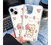 Funda de teléfono con tarjeta para iPhone 11 13 XR 15 14 Pro Max iPhone 12 16 7 8 Plus XS Max Samsung S24 S23 A15 A55 A05 A54 Redmi 12 13C 13 9 Protección de dibujos animados Samsung S23 puro