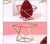 Estantería de hierro forjado tridimensional con forma de huevo para esponjas de maquillaje y magia creativa oro
