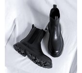 Botas de hombre Chelsea, zapatos de moda, botas de exterior sin cordones, zapatos de hombre, botas de invierno cómodas hechas a mano, zapatos de moto para hombre 38
