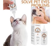 Gotas para los ojos para la conjuntivitis en perros y gatos de 237 ml Gotas para los ojos seguras y suaves para mascotas para viajes, excursiones a la playa y acampadas One Size blanco