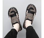 Sandalias de cuero para hombre, zapatos de vadeo, punta cerrada, anchas, para exteriores, senderismo, playa, caminar, sandalias romanas, talla grande EU:40 negro