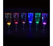6x copas de champán juego de vasos de plástico LED copa de cóctel cristalería copas de vino tostado