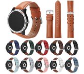 Correa de reloj de cuero de 20 mm y 22 mm, suave, duradera, resistente al agua, para Samsung Galaxy Watch, Huawei Watch, Xiaomi Watch, Garmin Watch, Amazfit Watch 22MM Strap Width bronceado