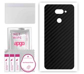 apgo Protective Skin Sticker for the back compatible with LG K40S, Wrap Film, Foil, Vinyl - Pattern Carbon Black