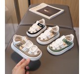 Zapatos para niños Verano Nuevas sandalias para niños Versión coreana de zapatos de tablero ahuecados para niños de 1 a 6 años Zapatos casuales de marea para niños 22 caqui
