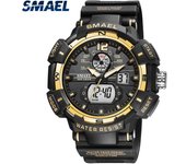 SMAEL Reloj deportivo Relojes impermeables Digital LED Luz trasera Cronómetro Despertador Relojes para hombres Militar blanco