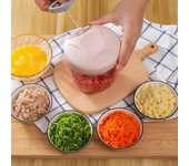 Picadora de ajo PICADORA DE CARNE Manual de 500/900ML, trituradora de prensa de ajo giratoria, cortador de cebolla y verduras, accesorios de cocina 500ml verde