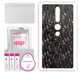 apgo Protective Skin Sticker for the back compatible with Lenovo Phab2 Pro, Wrap Film, Foil, Vinyl - Pattern Carbon Black Pixel