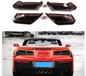 4PCS/set For Chevrolet Corvette C7 2014- ABS Car Rear Tail Light Rear fog lamps Blackout Cover Trim Sticker Car smoky