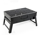 Parrillas de barbacoa plegables portátiles para patio, parrilla de carbón, estufa de acero inoxidable para acampar al aire libre, picnic negro