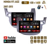 Radio estéreo para coche Android de 10,1 pulgadas para HONDA FIT JAZZ 2007-2013, reproductor Multimedia para coche, altavoces DVD, unidad principal de Audio WIFI 1 + 16GB 1+16GB,A