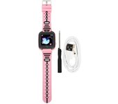 Reloj inteligente para niños con cámara, alarma, rastreador, podómetro, videollamada, IP67, resistente al agua color rosa
