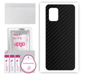 apgo Adhesivo protector para la parte trasera compatible con Xiaomi Mi 10 Youth 5G, film envolvente, lámina, vinilo - Patrón Carbon Black