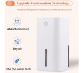 Deshumidificador de 850 ml para 215 pies cuadrados. Ft Portable S Deshumidificador Protección de apagado automático Control de humedad EU Plug