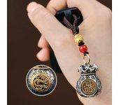 Medalla de bronce bendecida por los funcionarios celestiales, colgante de la paz, llavero para coche, amuletos de la suerte, colgante de talismán, decoración para mochila A10