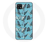 Coque pour Samsung Galaxy A22 5G papillons Fond bleu