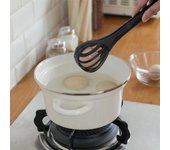 Batidor de huevos multifuncional, batidor de leche, pinzas para pasta, pinzas para alimentos, batidora manual, herramienta para hornear crema de cocina, accesorio de cocina azul