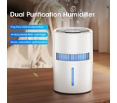 Humidificador doméstico de 4L, purificador de aire silencioso de escritorio, humidificador de gran capacidad con luz azul y purificador de iones negativos para dormitorio.