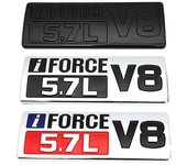 IFORCE 5.7L V8 Logo pegatinas de coche Auto insignia emblema calcomanías para juguete/ota Tundra Prado Corolla Highlander Venza Hiace Previa SEQUOIA negro/plata
