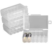 Caja de almacenamiento de batería transparente con 6 ranuras, caja de plástico rígido para baterías AA/AAA. AAA