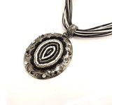 Les Trésors De Lily [D7848] - Collar 'Uma' Negro Blanco negro