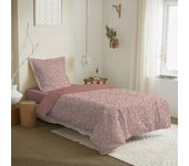 Parure de couette réversible pour lit 90 x 190 cm Céleste pêche